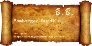 Bamberger Buzád névjegykártya